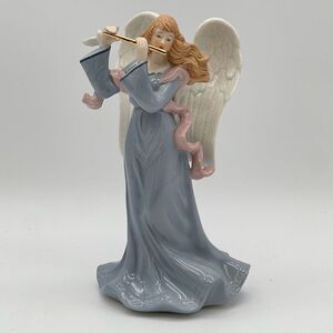 CLASSIC TREASURE Musical Porcelain Angel w/ Flute Wings Figure Angels On High